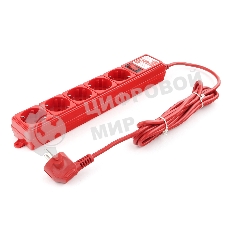 Фильтр-удл. Power Cube PC 3м 5р, красн. 10А/2,2кВт