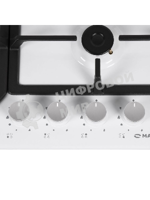 Газовая варочная панель Maunfeld EGHE.64.43CW/G, 4 конфорки, эмалированная сталь, белый