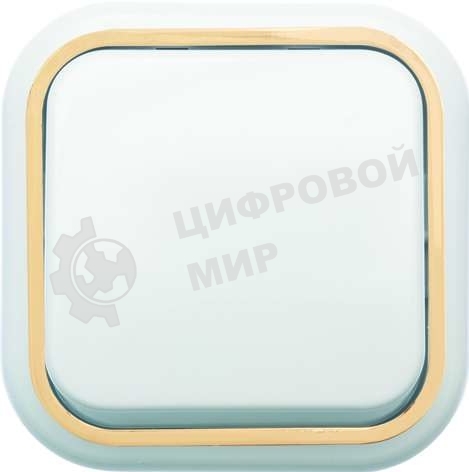 Выключатель Кунцево-Электро 1-кл. ОП Валентина 10А IP20 А16-038 белый/зол.