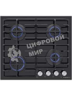 Газовая варочная панель Maunfeld EGHG.64.6CB/G, 4 конфорки, закаленное стекло, черный