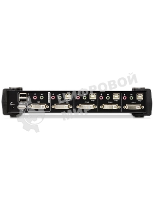 Переключатель KVM ATEN CS1784A-AT-G KVM+Audio+USB 2.0, 1 user USB+DVI => 4 cpu USB+DVI, со шнурами USB 4х1.8м., 2560x1600 60Hz DVI-D Dual Link/2048x