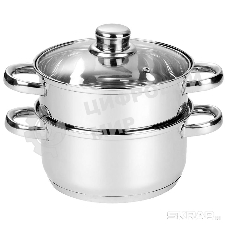 Пароварка электрическая MEDIANO 2х-уровневая из нерж стали, объем 2,5 л, индукция/капс дно