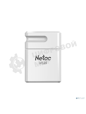 Флешка USB Netac U116 (NT03U116N-032G-20WH), 32Gb, USB 2.0, R/W 70/30, белый