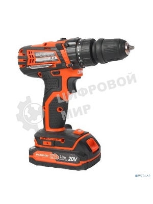 Дрель-шуруповерт Patriot BR 203UES, 20 В, 2 Ач, 30 Нм, щеточный