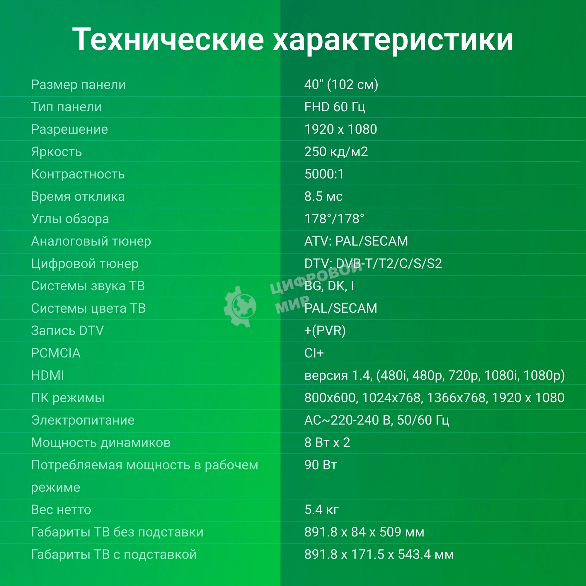 Телевизор Digma 40