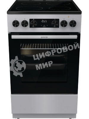 Плита электрическая Gorenje GEC5C41SG серый, конфорок 4 электрических, духовка 70 л, 50 см x 85 см x 59.4 см (без крышки)
