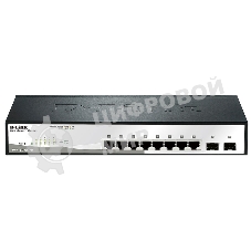 Коммутатор D-Link DGS-1210-10/F1A настраиваемый настольный 8x10/100/1000BASE-T