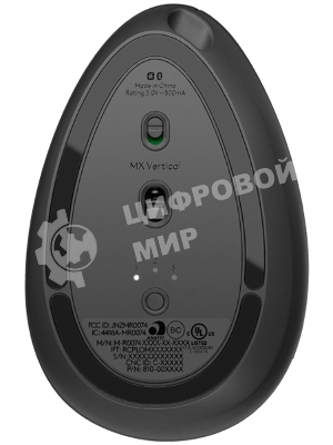 Мышь беспроводная/проводная Logitech MX Vertical графитовый, 4000 dpi, радиоканал, Bluetooth, USB, кнопки - 6