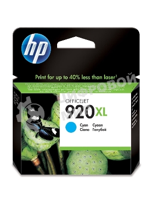 Картридж струйный HP 920XL CD972AE голубой для HP OJ 6000/6500