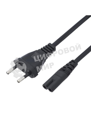 Кабель питания GoPower евровилка-C7 (2-pin) 1.8м ПВХ 0.75мм черный (1/300)