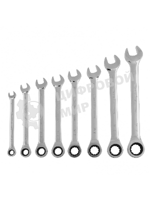 Набор ключей Matrix комбинированных, трещеточных 8 шт