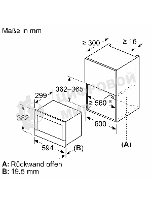 Встраиваемая микроволновая печь Bosch BER7321B1 900Вт, 5 режимов, кварцевый гриль,инвертер, 21 л, черный, петли справа