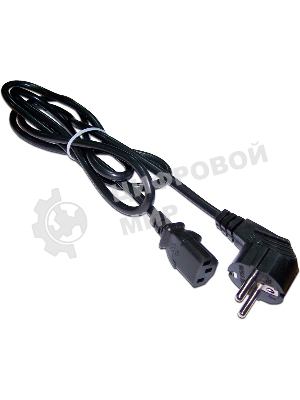 Шнур питания Lanmaster C13-Schuko угловая, 3х0.75, 220В, 10А, черный, 1 метр
