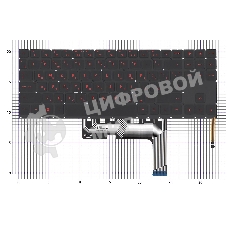 Клавиатура для ноутбука HP Omen 15-ek черная с красной подсветкой