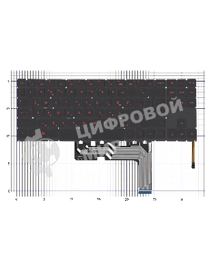 Клавиатура для ноутбука HP Omen 15-ek черная с красной подсветкой