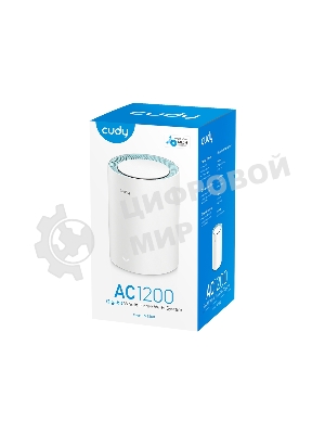 Бесшовный Mesh роутер Cudy M1300(1-Pack) AC1200 10/100/1000BASE-TX белый