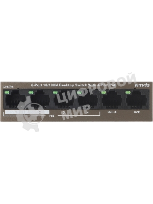 Коммутатор Tenda TEF1106P-4-63W 6PORT 100M 4POE