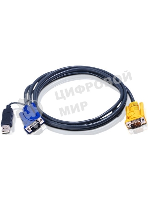 Переключатель ATEN 2L-5202UP Шнур, монитор+клавиатура+мышь Intelligent CABLE HD15M/USBAM 1.8M