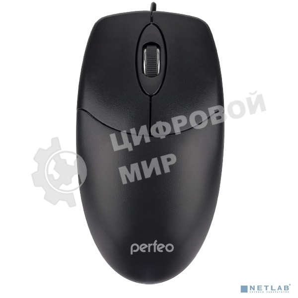 Мышь проводная Perfeo DEBUT черный, 1000 dpi, USB, кнопки - 3