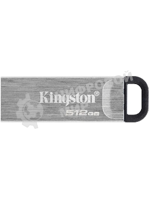 Флешка USB Kingston DataTraveler Kyson (DTKN/512Gb), 512Gb, USB 3.2 Gen 1, R/W 200/60, серебристый/черный
