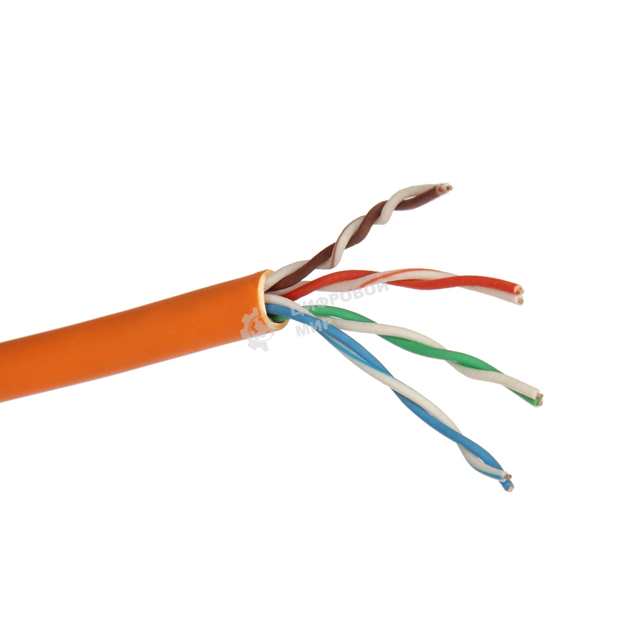 Кабель Exegate EX256747RUS Кабель UTP 4 пары кат.5e Exegate CCA, LSZH, бухта 305м, оранжевый