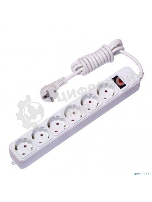 Сетевой фильтр EKF UFA16-310-6-018 6x1,8 м 16А/3,2 кВт с выкл. c/з ПВС 3х1,0 Блокбастер XL EKF PROxima