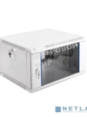 Шкаф телекоммуникационный настенный разборный 6U (600 x 650) дверь стекло