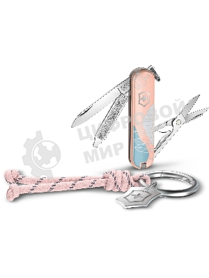 Нож перочинный Victorinox Classic SD Paris Style (0.6223.E221) 58мм 7 функций розовый подар.коробка