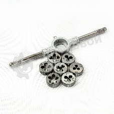 Набор плашек Сибртех М3-М12, 8 предметов