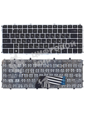 Клавиатура для ноутбука HP Envy 4-1000 Envy 6-1000 черная с серебристой рамкой