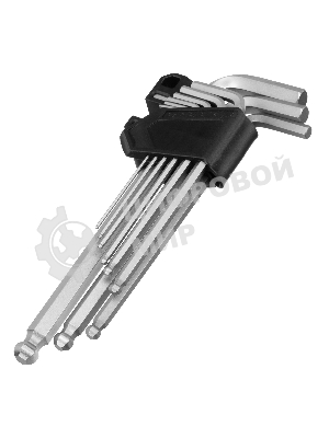 Набор ключей имбусовых Сибртех HEX, 1,5-10 мм, CrV, 9 шт., удлиненные, с шаром
