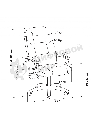 Кресло Cactus CS-CHR-OC02M-WT белый, экокожа