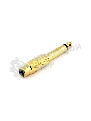 Переходник miniJack 3,5 мм - на Jack 6,3 мм позолоченный 1 канал