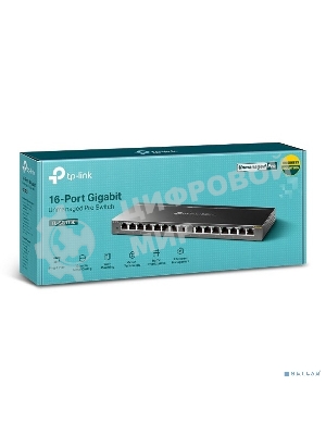 Коммутатор сетевой TP-Link 16-Port Gigabit Easy Smart Switch, 16 Gigabit RJ45 Ports, Desktop Steel Case, MTU/Port/Tag-based VLAN, QoS, IGMP Snooping, Web/Utility Management