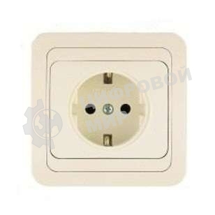 Розетка 1-м Makel СП Mimoza 16А IP20 с заземл. крем/крем
