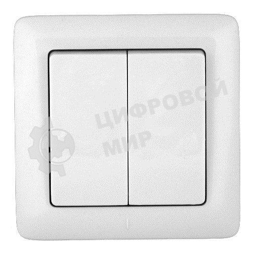 Выключатель WESSEN VS56-234-BХИТ белый 2-клавишный 6А скрытый монтаж