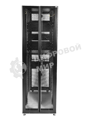 Шкаф серв. ПРОФ нап. 42U (600x1000) дверь перфорированная 2 шт., цвет черный, в сборе (ШТК-СП-42.6.10-44АА-9005) (1 коробка)
