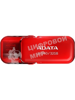 Флешка USB ADATA UV240 (AUV240-32G-RRD), 32Gb, USB 2.0, R/W 15/5, красный