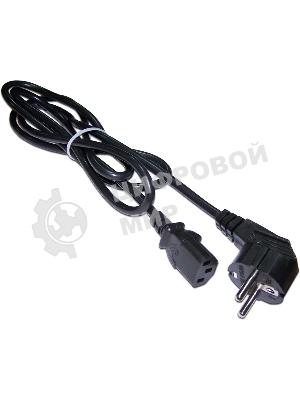 Шнур питания Lanmaster C13-Schuko угловая, 3х0.75, 220В, 10А, черный, 5 метров