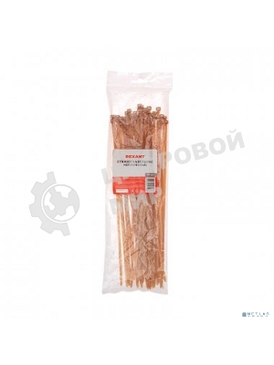 Стяжка кабельная нейлоновая Rexant 150x3,6 мм, коричнево-золотой (RAL8001) (100 шт/уп)
