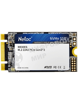 Накопитель SSD Netac N930ES, 128Gb, PCIe 3.0 x2, M.2 2242, NVMe, R/W 1650/1500