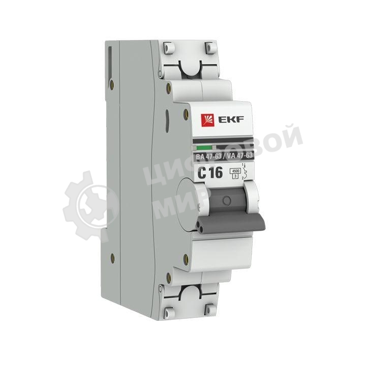 Выключатель автоматический EKF mcb4763-1-16C-pro 1P 16А (C) 4,5kA ВА 47-63 EKF PROxima