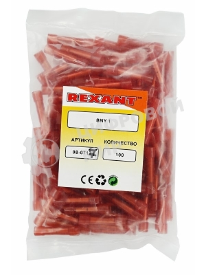 Соединительная гильза изолированная Rexant L-27.3 мм нейлон 0.5-1.5 мм² (ГСИ(н) 1.5/ГСИ-н 0,5-1,5) красная