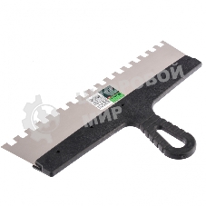 Шпатель из нержавеющей стали Сибртех 350 мм, зуб 10х10 мм, пластмассовая рукоятка