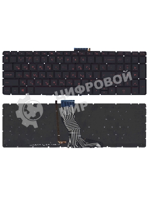 Клавиатура для ноутбука HP Omen 17-W000 черная с красной подсветкой