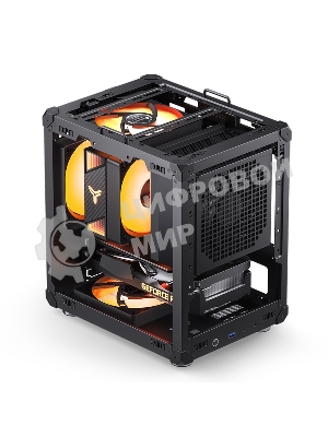 Компьютерный корпус JONSBO C6-ITX Black ITX без БП, боковая панель из закаленного стекла, mini-ITX, черный