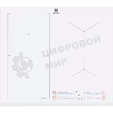 Индукционная варочная панель Electrolux CIS62450FW на 4 конфорки, сенсорный слайдер DirectAccess, SenseCookBoil,Stop&Go, PowerBoost и Bridge, мощность: 7.8-11.7 кВт, независимая установка, размеры (ШхГ): 59x52 см,белый
