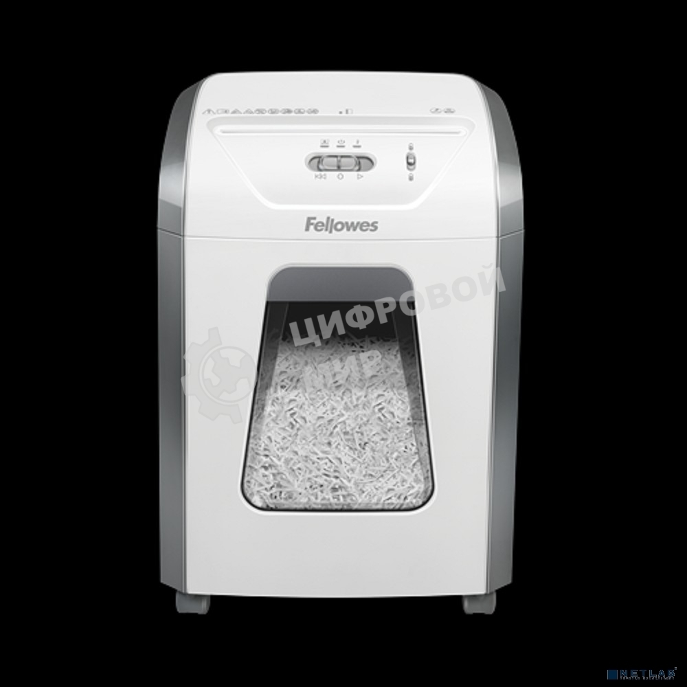 Шредер Fellowes PowerShred 15С белый (секр.P-4) фрагменты 15лист. 19лтр. скрепки скобы пл.карты