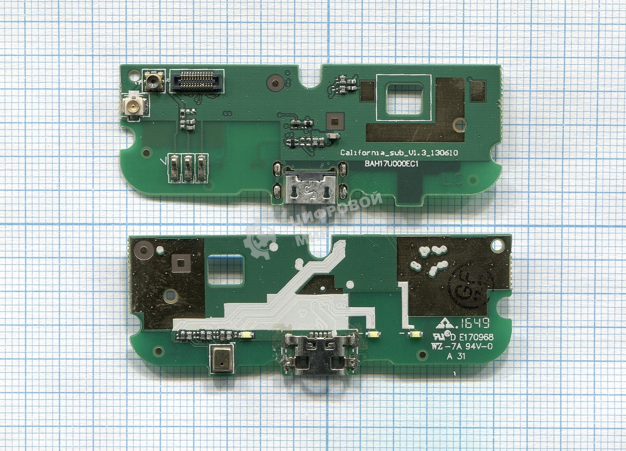 Разъем Micro USB для Alcatel One Touch Idol Mini 6012D X (плата с системным разъемом)