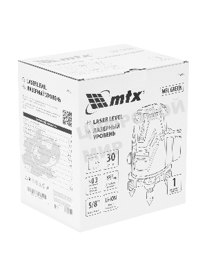 Лазерный уровень MTX MFL GREEN, 30 м, зеленый луч, акк. Li 2400 mAh, сумка, резьба 5/8